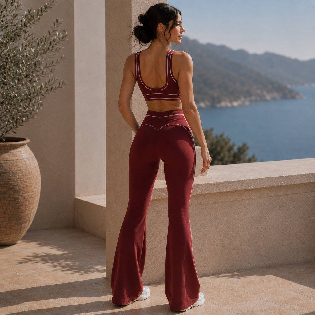 Lane Performance Flare Pant — Cherry
