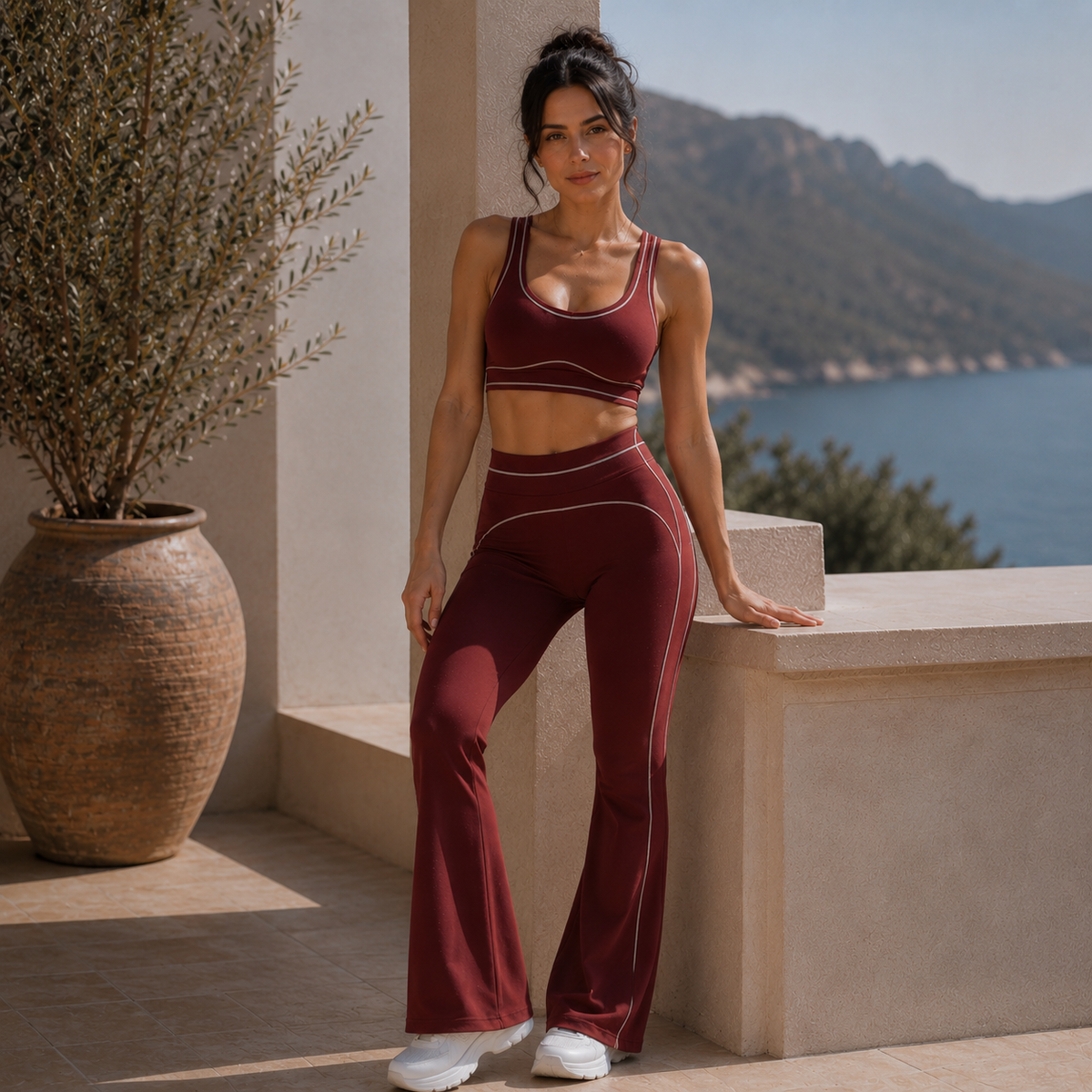 Lane Performance Flare Pant — Cherry