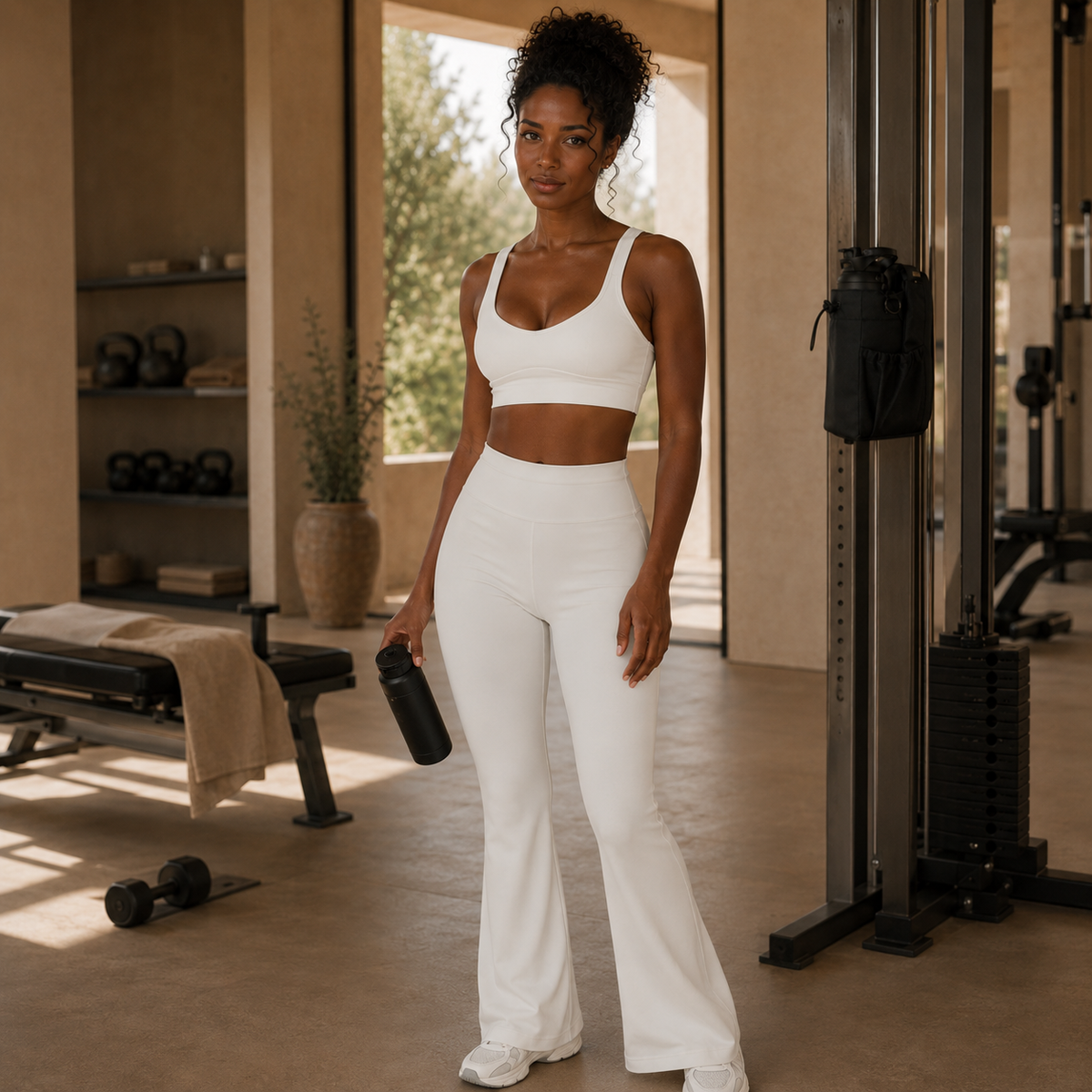 Lane Performance Flare Pant — Latte